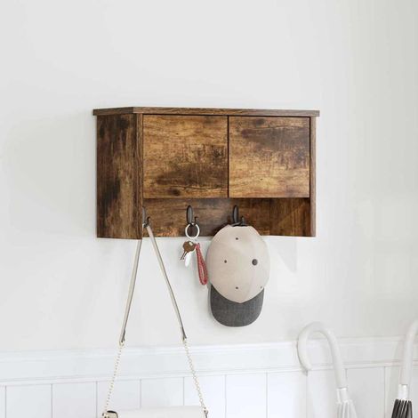 Wall-Mounted Coat Rack with Shelf Smoked oak 50 x 20 x 30 cm vidaXL (1/5)