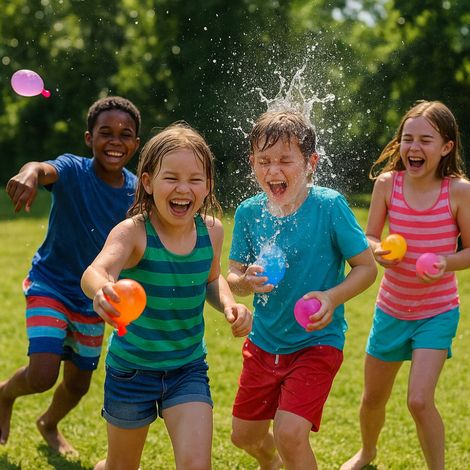 Lot de 111 Bombes à Eau avec Adaptateur de Robinet Remplissage Rapide Auto Fermeture pour Enfants (1/5)