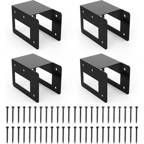 4 supports de rangement pour bûches de bois de chauffage, support en acier réglable pour bois de bois de 5 x 10 cm, support de rangement pour cheminée intérieure et extérieure, cadre pour (1/5)