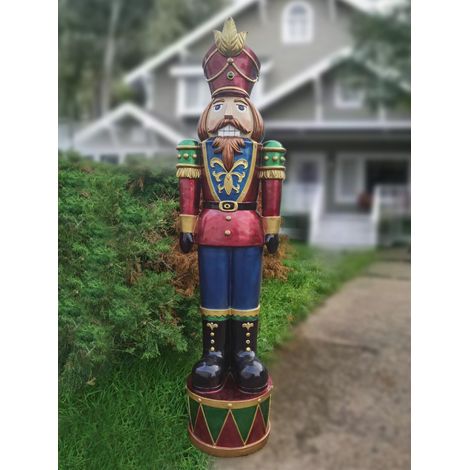 Köhko Nussknacker Soldat XL Höhe ca. 143 cm mit Bunte LED im Erzgebirge-Stil Dekofigur Handbemalter Weihnachtsdeko (1/5)