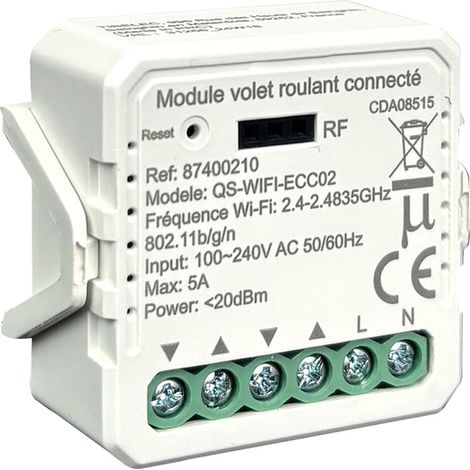 Tibelec – Module volet roulant connecté Wi-Fi – Commande à distance via application Tuya – Compatible Google Home et Alexa – Fonction planning (1/5)