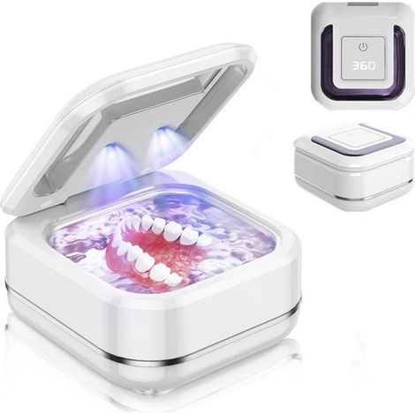 Limpiador ultrasónico  42 kHz  Prótesis dentales  Frenos  Retenedores  Cabezales de cepillo  Joyería  Caja negra portátil  Temporizador  Parada automática  Blanco (1/5)