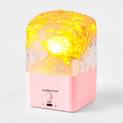 Lampe projecteur d'ambiance rose effet onde d'eau enceinte Bluetooth 5W 16 couleurs télécommande rose 13 × 11 × 13 cm 344 g – Livraison gratuite