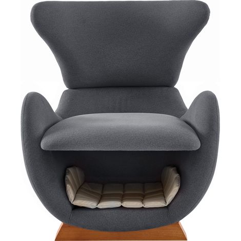 Poltrona lounge grigio in tessuto antigraffio con cuccia per animali, 1 posto, struttura in legno (1/5)