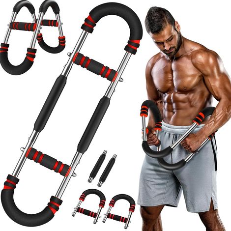 Twister Armtrainer 68x16x2 cm en acier noir, modulable pour entraînement à domicile FLORAGRACE (1/5)