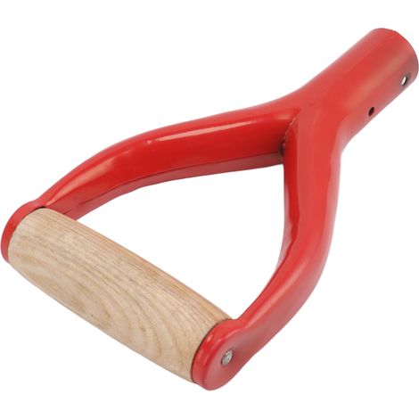 Manche de pelle en forme de Y, diamètre intérieur de 31 cm (12,22 pouces), manche de rechange avec poignée en bois pour creuser et ratisser, rouge (1/5)