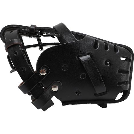 Muselière pour chiens - Type panier, peau synthétique ajustable, anti-aboiement et morsure - Pour chiens de taille moyenne à grande - 1 muselière