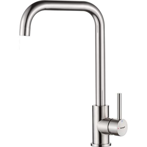 M22105A - Miscelatore per lavello da cucina con beccuccio alto, nichel spazzolato, grigio (1/5)