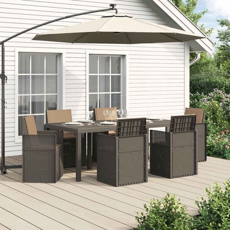 Teenpull – Garten Essgruppe 7 Stk. Hellgrau und Taupe PP (1/5)