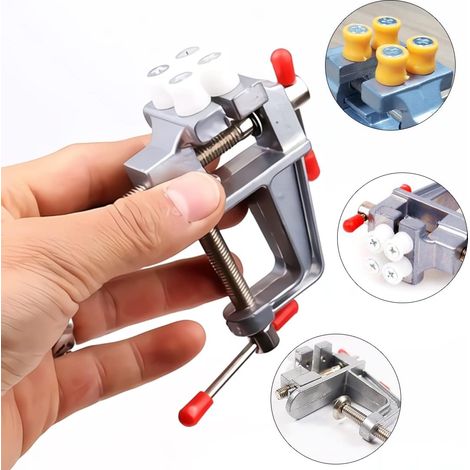 Mini étau de perceuse de banc universel pour outil de réparation de montre de bijoux à bricoler soi-même (argent) MNS (1/4)
