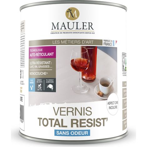 Vernis pour meuble et objet 1L aspect cire incolore – Protection extrême contre taches alimentaires et domestiques – Application facile sur bois brut – 1919 By Mauler