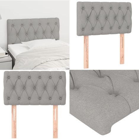 Kopfteil Hellgrau 80x7x78/88 cm Stoff - Bettkopfteil - Betthauptsstütze - Kopfteil Grau - Lattenrost Geeignet - Leselampehalterung - Home & Living