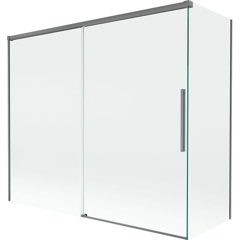 Mexen Rox paroi de douche 2 volets coulissants 180 + 90 x 150 cm, transparent, métal canon - 8C9-180-090-95-00