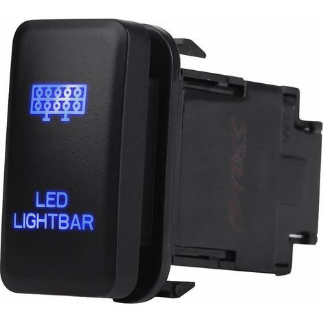 Interrupteur à bascule de barre lumineuse à LED ON-OFF LED Light, 12V Bleu LED Auto Auto On Off Rocker Toggle Switch pour Hilux Landcruiser VIGO(LED LIGHT BAR Pattern) (1/5)