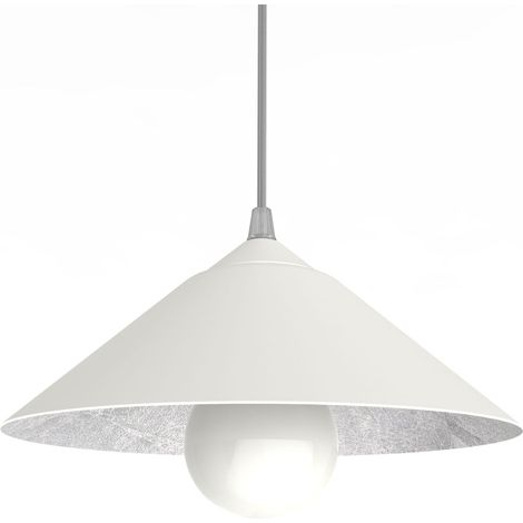 LUMICOM CHAPEAU Sospensione, 1XE27, max 42W, metallo, bianco opaco/foglia argento, D25cm