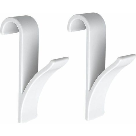Lot de 2 crochets de radiateur pour sèche-serviettes Crochets de radiateur en plastique blanc (1/5)