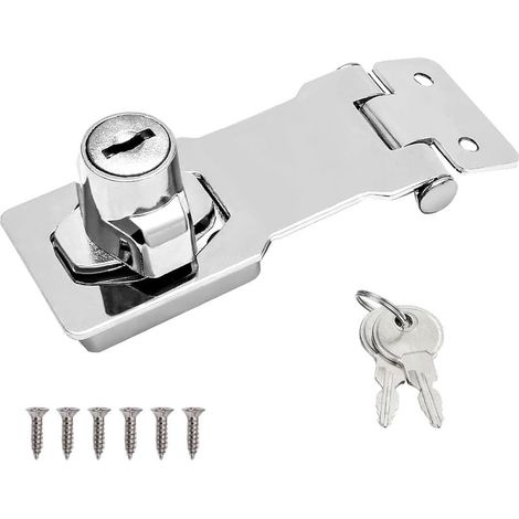 Cadenas à clé en acier inoxydable 8 cm argenté – idéal pour tiroirs, meubles et boîtes aux lettres (1/5)