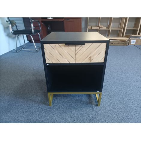 Table de chevet moderne avec tiroir et compartiment ouvert, 43 x 40 x 55 cm, pour salon, chambre et entrée (1/5)