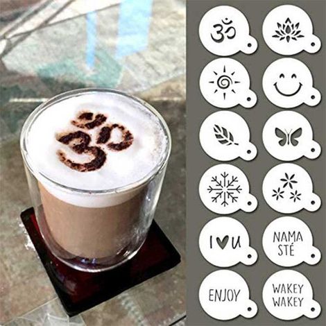 Lot de 12 pochoirs pour Cappuccino - Diamètre 8,5 cm - Qbix (1/4)