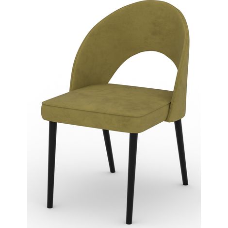 Chaise moderne en bois noir de hêtre et tissu au choix Cekuza-Tissu 27127 (1/5)