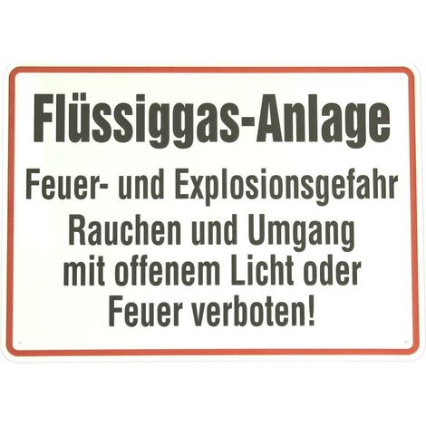 Panneau ’’Flüssiggas-Anlage’’ 250 x 350, aluminium