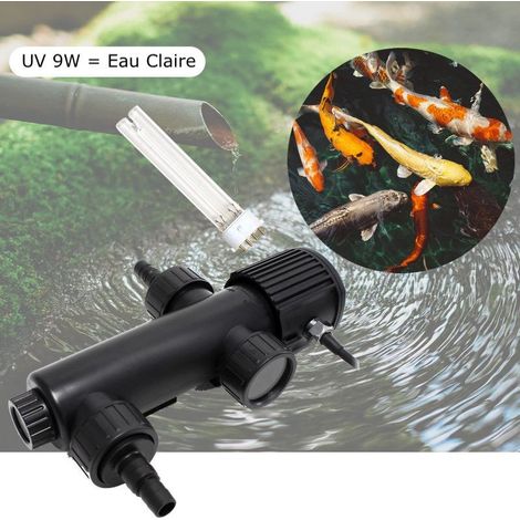 U.V ( Ultra Violet ) Stérilisateur - Clarificateur 9W Pour Aquarium, Bassins + 1 Ampoule Supplémentaire (1/5)