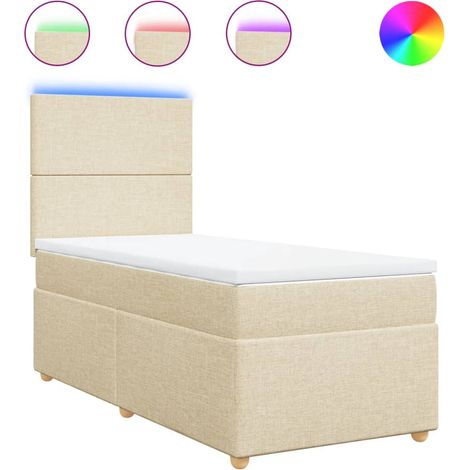 Maison Exclusive - Boxspringbett mit Matratze Creme 90x200 cm Sto (1/5)