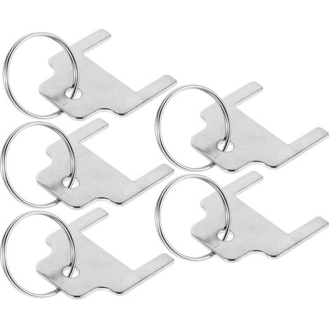 Ensemble de 5 clés rechange pour distributeur papier toilette, en acier inoxydable avec porte-clés, (1/5)