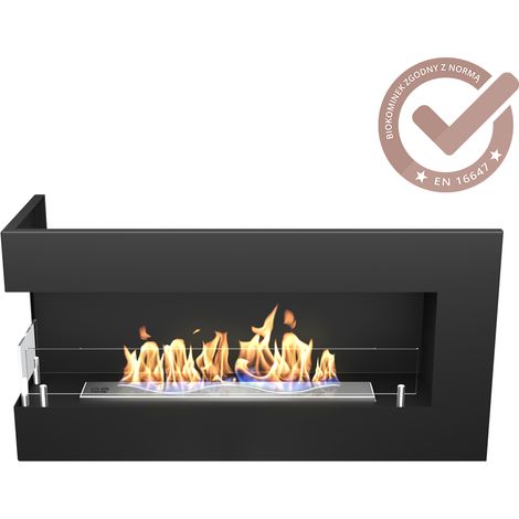 Hitze eingebauter Bio-Kamin SOUL L links Bioethanol Kamin Kaminofen Wärmequelle