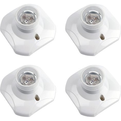 Douille E27 à visser pour ampoule LED AC 220-240V Résistante aux hautes températures Lot de 4 douilles en plastique blanc (1/5)