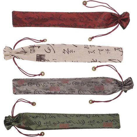 Lot de 4 housses pour éventails pliants, sac de rangement pour éventails pliants-39.00X7.50X0.50CM (1/3)