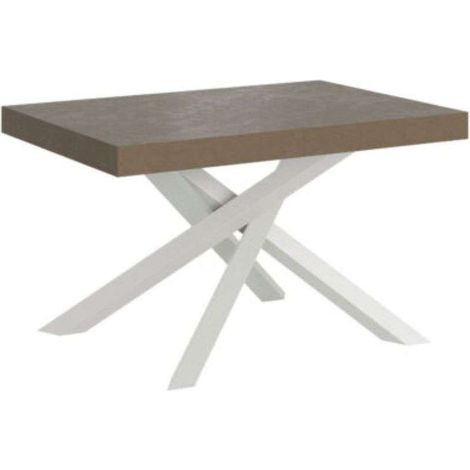 Tavolo allungabile 140/244x90 cm Volantis tortora gambe bianche