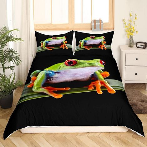 Bettwäsche Set 3D Frosch Druck Tropical Regenwald Motiv 200x200 cm