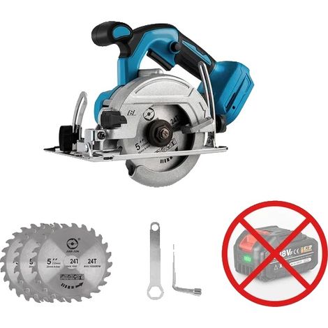 Scie circulaire, moteur sans balais, angle de coupe réglable, Pas de batterie (1/2)