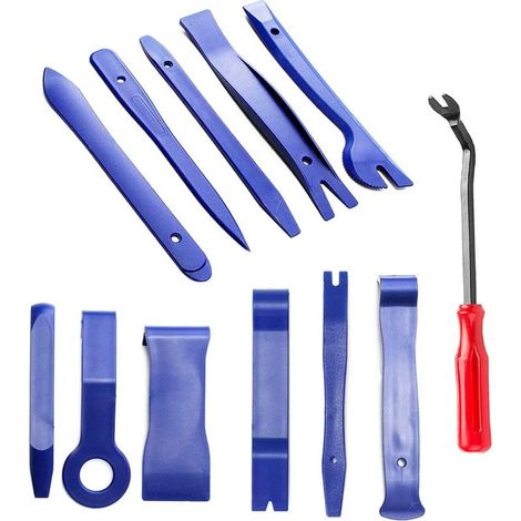 12 pièces kit de Suppression de Garnitures de Voiture, kit de Suppression de Garnitures de Panneau Audio de Porte de Voiture en Plastique, Outil de Suppression de Garnitures (1/5)