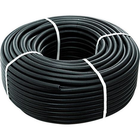 Tubo Corrugato Con Tirafilo Miniroll Pvc Nero Mm 25 - 25 Mt (1/2)