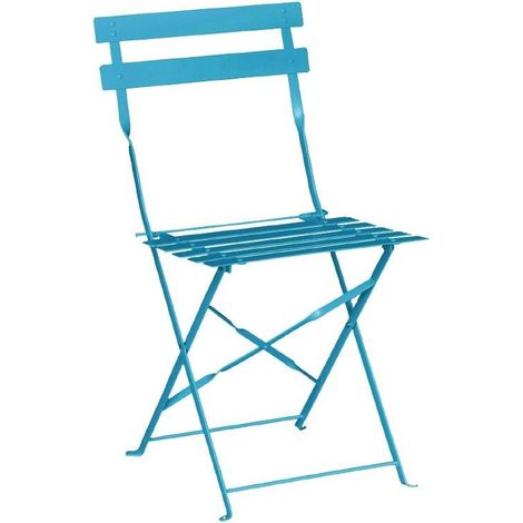 Chaises de Terrasse Bleu Turquoise en Acier - Lot de 2 - Bolero (1/5)