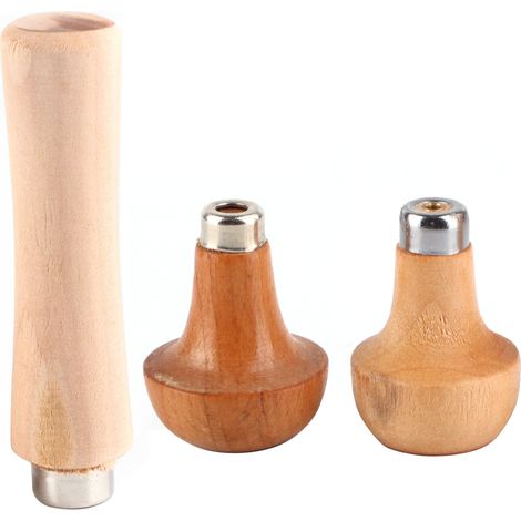Lot de 3 manches en bois pour couteau à découper, outil de bricolage DIY, poignée de lime (1/5)