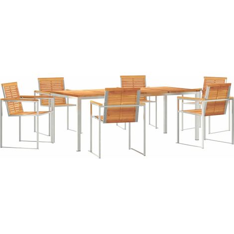 Maison Exclusive - Garten Essgruppe 7 pcs Massives Akazienholz un