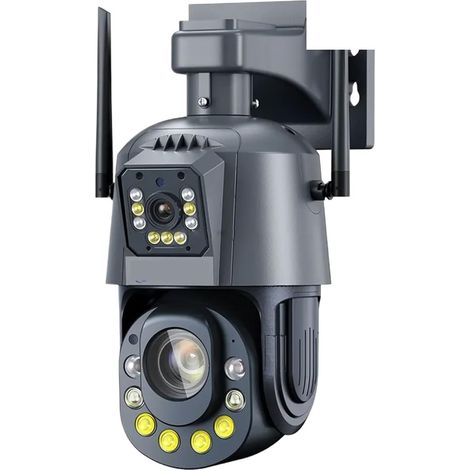 Caméra de sécurité à domicile 50X Zoom optique 6MP caméra IP extérieure double objectif Audio bidirectionnel sans fil CCTV caméra de Surveillance de sécurité couleur Vision nocturne(6MP NO SD Card) (1/5)