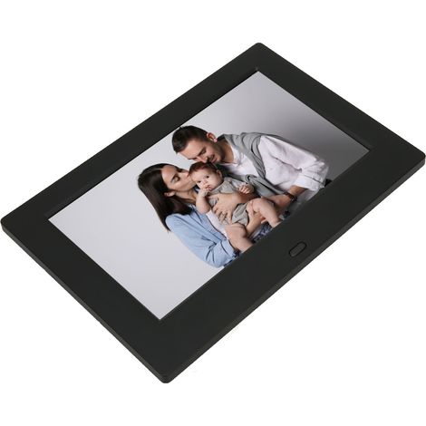 Cadre Photo Numérique 7 Pouces HD 1080P avec Horloge, Calendrier et Album Photo, Alimentation 100‑240V Prise UE