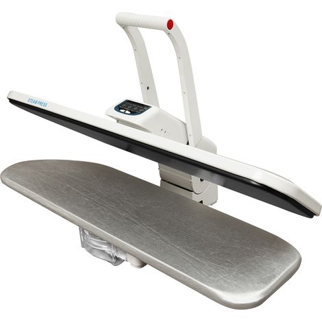 Fer à repasser à vapeur 1600 W, table de repassage antiadhésive de 91 cm, avec panneau de commande numérique, 5 réglages de repassage, arrêt automatique et réservoir d'eau de 1L, blanc (1/5)