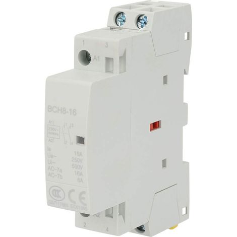 Contacteur à Courant Alternatif 2P 1NO1NC 16A 220V / 230V 50 / 60HZ Rail DIN Contacteur Monophasé sur Rail DIN (1/5)