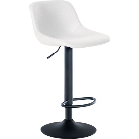 Sgabello da bar x1 girevole a 360° PVC bianco gambe a tromba in metallo nero 100006381