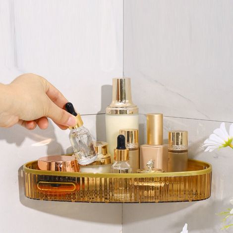 Support Rangement Salle Bain Mural sans Perçage (1/4)