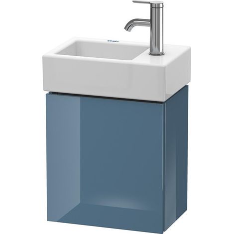 Meuble sous-vasque L-CUBE 400x364x241mm ouverture gauche bleu pierre brillant