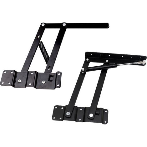 royaluxe -Lot de 2 charnières à ressort pour table basse, table basse pliante, cadre de levage à ressort, cadre de bureau debout, charnière à ressort, coussin hydraulique à ressort (ressort) (1/4)