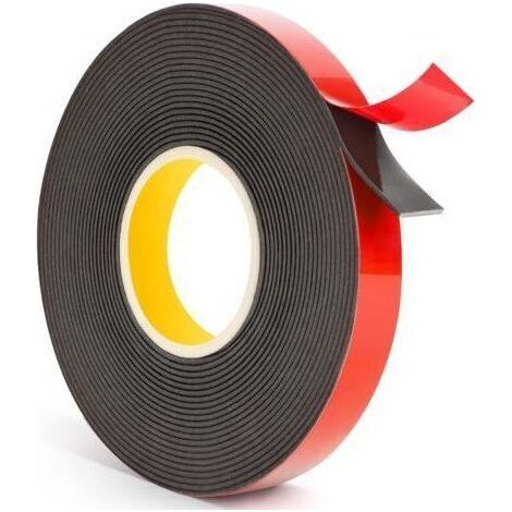 Cinta de doble cara Ruban Extra Fuerte, 15mm x 10M, adhesivo acrílico, impermeable, para decoración de oficina y hogar, negro (1/5)