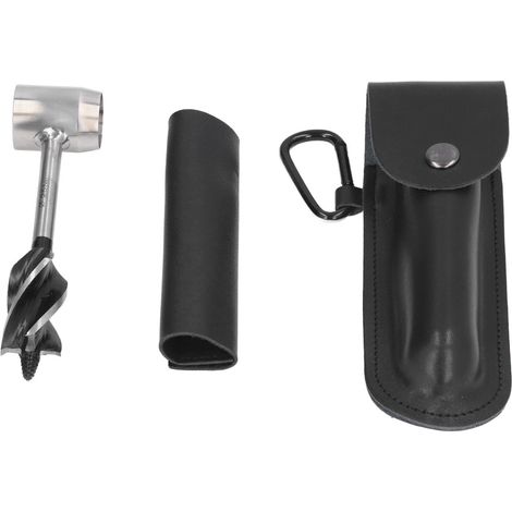 Tarière manuelle Bushcraft en acier rapide, clé à tarière manuelle pour le travail du bois et le camping, noire
