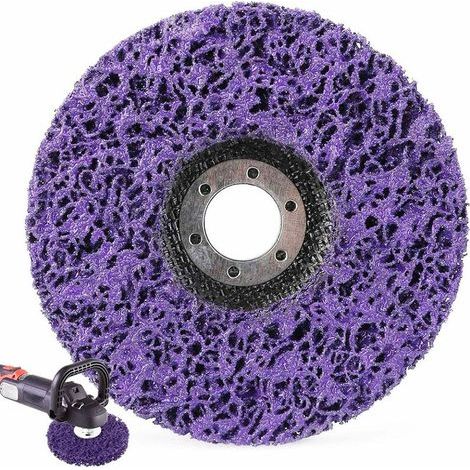 Disques de Nettoyage, Disques Pour Meuleuse d'Angle 125 mm Disque de Nettoyage Préliminaire Poly Strip Roue Disques pour Meuleuse d'Angle, 125X 22 mm(Violet) (1/5)